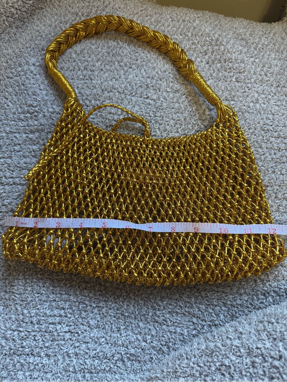 J. Crew Metallic Gold Knit Shoulder Bag - Picture 5 of 6